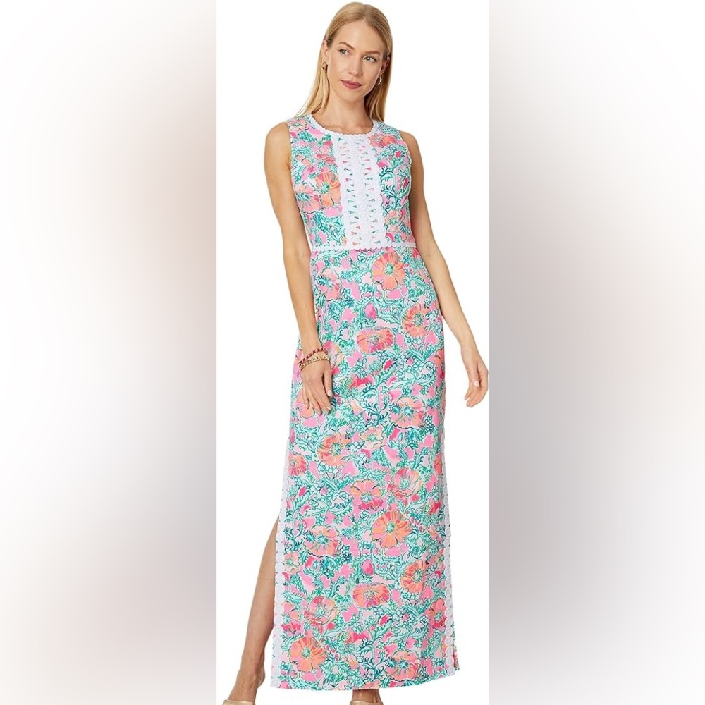 Lilly Pulitzer Floral Maxi Dress - Pink and Green - Picture 2 of 6